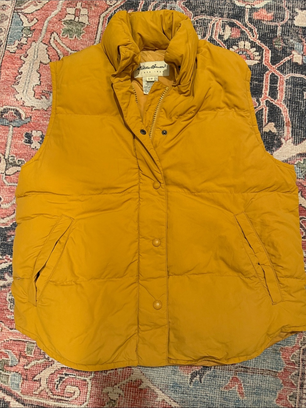 Vintage 90s Eddie Bauer Mustard Quilted Puffer Vest